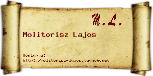 Molitorisz Lajos névjegykártya